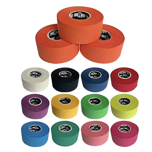 Image of Ringside 1 inch Athletic Trainers Tape, Cotton Kinesiology Tape for Combat Sports, Adhesive, 30 Foot Rolls, Orange, 3 Pack