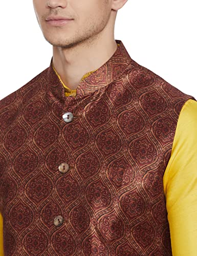 Image of ethnix Rust Polyester Blend Regular Fit Bundi