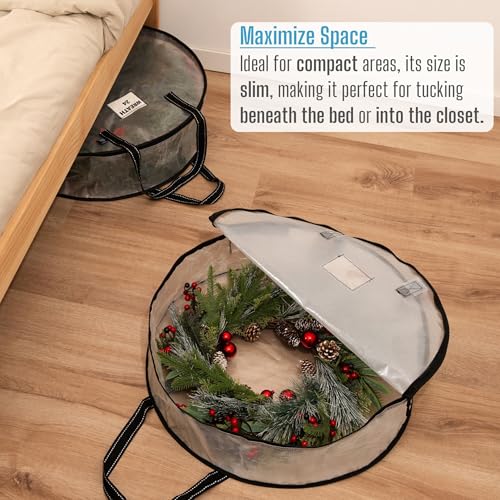 image for VENO 4 Pack Spring Wreath Storage Container, 24 Inch Clear Wreath Bag,