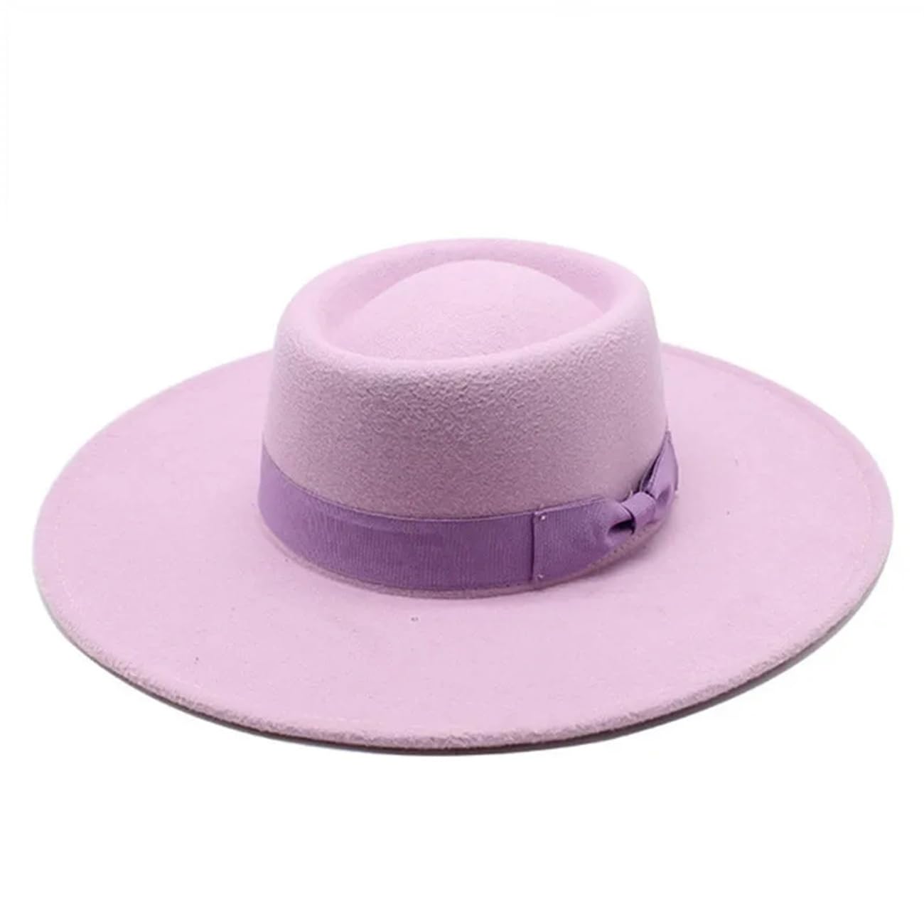 Cappello da donna 8 cm Pork Pie cappello elegante di lana Jazz cappelli autunno e inverno tinta unita Panama Cap