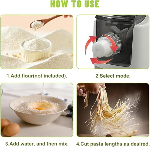 Elektryczna maszynka do makaronu, automatyczna maszyna do robienia makaronu z 13 formami, do 650 g, mikser do ugniatania ciasta mąki, do domowego makaronu, spaghetti, fettucine i penne