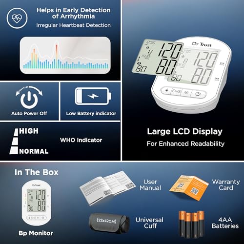Image of Dr Trust USA Digital BP Machine, Blood Pressure Monitoring with Bluetooth Connectivity for Accurate Measurements & Tracking via Smartphone Bp Monitor
