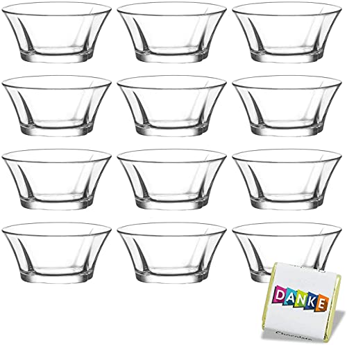 12 Stück Glasschalen im Set, Design Snack Schalen Frühstück oder...