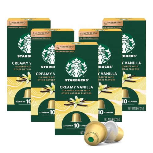 Starbucks by Nespresso Original, Vanilla Flavored Coffee, 50-count