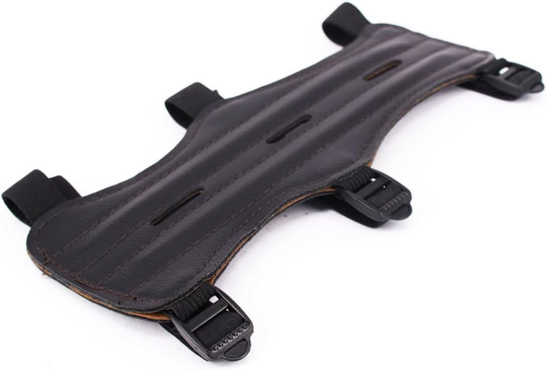 HEMOTON Archery Arm Guard Leather with 3 Adjustable Straps for Men, Protective and Soft Forearm Guard, Archery Accessory for Safe Shooting