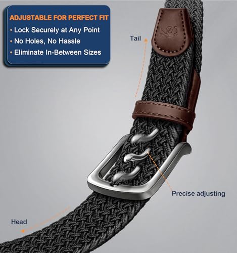Image of KEMISANT Men's Golf Belt Nulti-pack, Braided Woven Stretch Belt for Gift Men Casual Jeans Sports Work 1 3 /8 inch