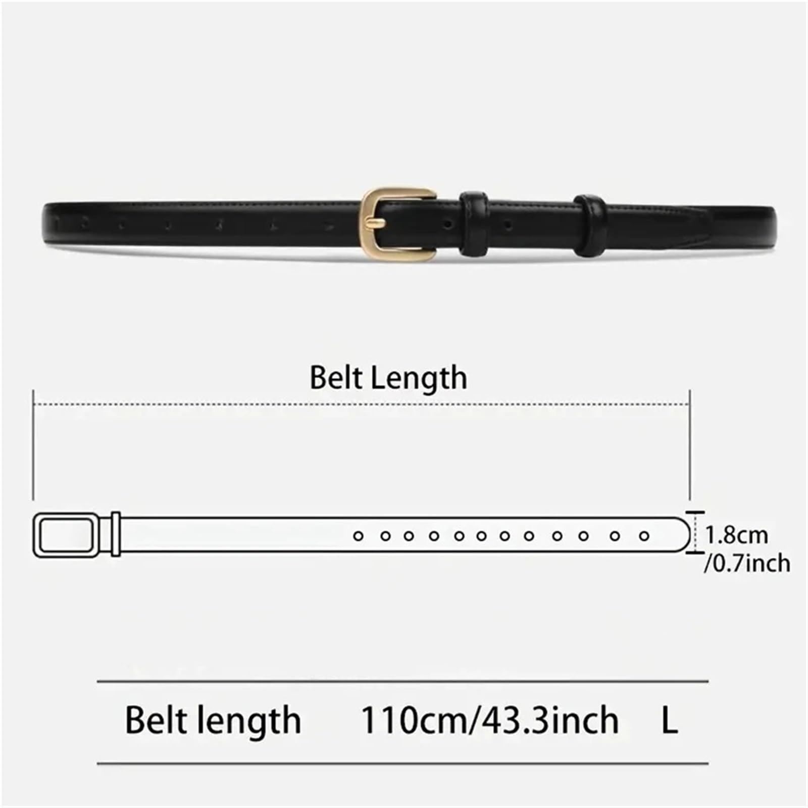 Paquete de 2 cinturones informales con cinturón doble bucle hebilla aguja, sencillo y agradable al tacto para Vestidos