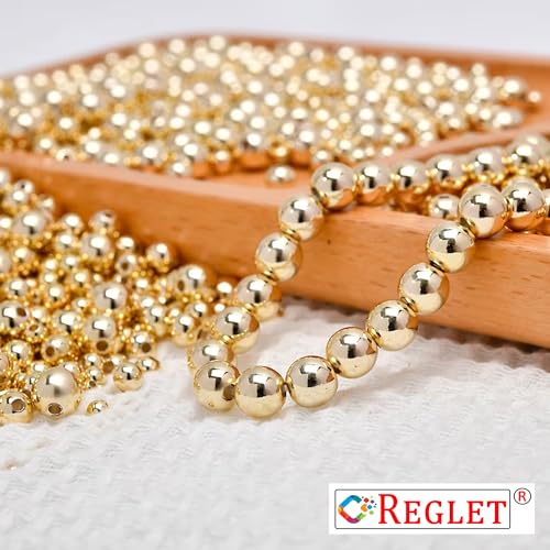 Image of 1800 Pcs Golden & 1800 Pcs Off White Beads for Bracelets Making - Beads for Jewellery Making Kit, Bead Craft, Crafting, Beading, Beadwork, Pearls for Craft - 4, 5, 6, 8, 10, 12MM - 360g