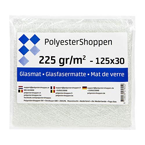 RESION Glasfasermatte Glasmatte Glasfasergewebe | 125x30cm | 225gr/m2 | Kleine Matte für schnelle Reparatur Verstärkungsmittel für Polyesterharz und Laminierharz Glass Fabric