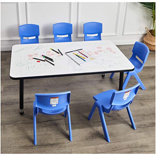 Amazon Basics 10 Inch School Classroom Stack Resin Chair, Blue, 6-Pack