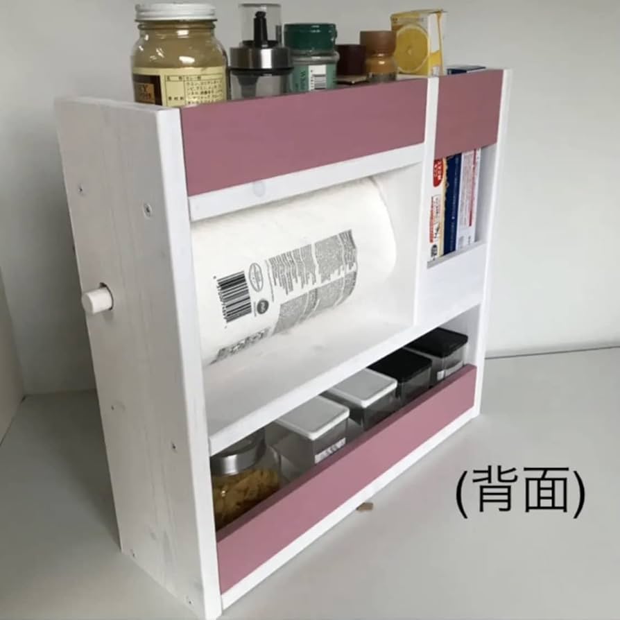 コストコペーパーとラップ類が一気に収納でき、おしゃれなスパイス・ラップラック コストコペーパーとラップ類が一気に収納でき、おしゃれな