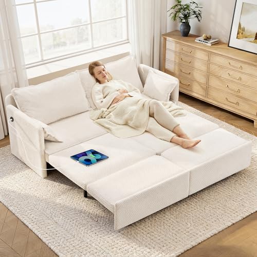74" King Pull Out Sofa Bed, 3-in-1 Convertible Sleeper Sofa