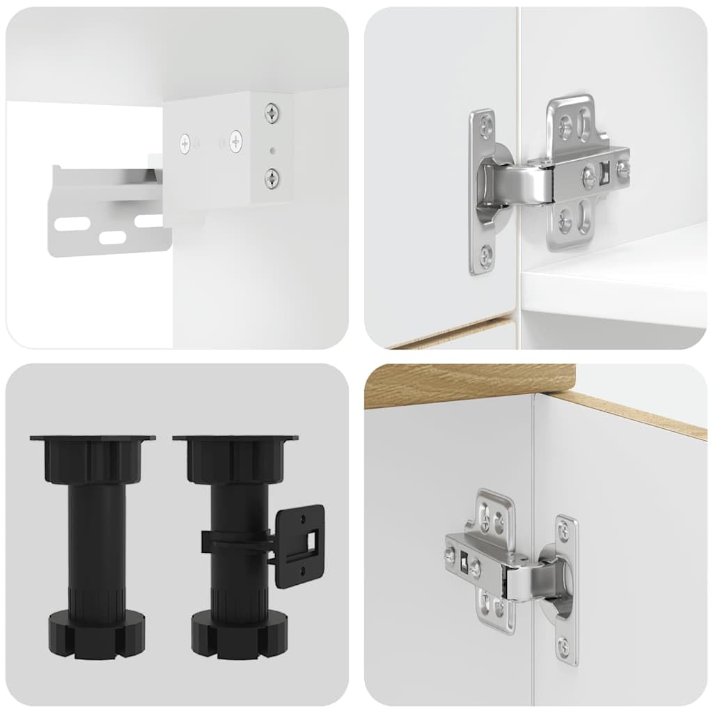 Kalmar - Set di 7 mobili da cucina in legno di quercia Sonoma, soluzione durevole per cucine moderne, piedini regolabili