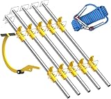 VELCKING 18 Foot 500LB All-Metal Steep Assist Roof Ladder 10M Safety Rope Pitch Hopper Roofing Wedge for Roof Climbing (One Pack)