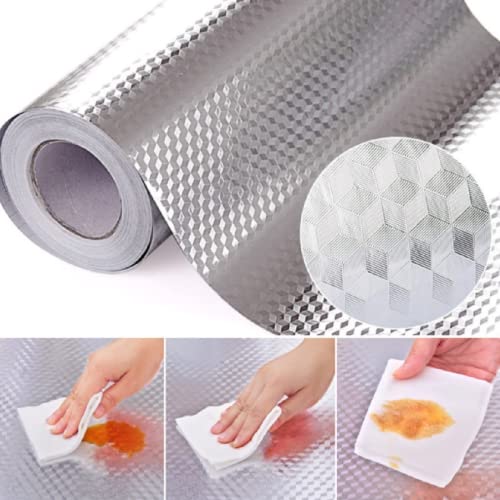 Manta Impermeável Anti Gordura Adesiva Alumínio Forro Armário Gaveta Cozinha Banheiro Á Prova De Óleo 2 Metros