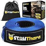 Stay There 3'' x30 ft Tow Strap, Heavy Duty with 30,000 lb Capacity-Emergency Towing Rope for Recovery Vechiles-Storage Bag (Blue)