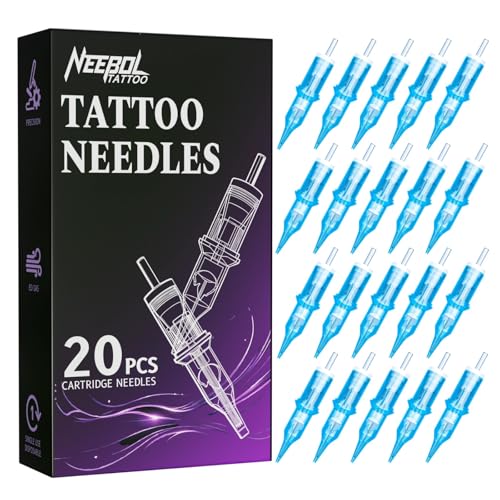 Neebol 20PCS #1001RL Tattoo Cartridge Needles, Fine Liners for Artists