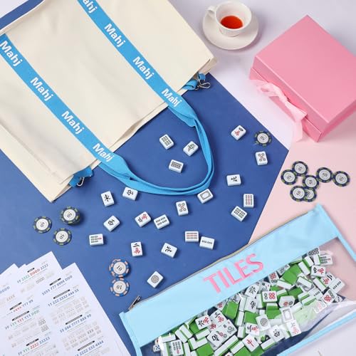 2 Bolsas Embroideradas para Mahjong Tote Canvas Grande miniatura 6
