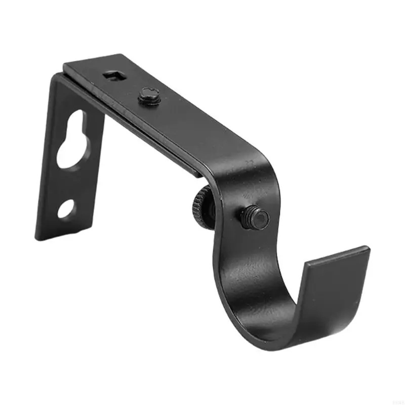 RUWLFE 8 Pcs Curtain Brackets Rod Bracket Adjustable For Stable And Secure for Poles, Wall Rod(Black)