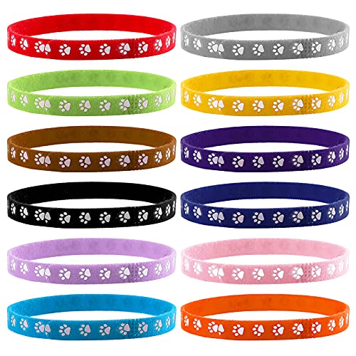 Molain Lot de 12 colliers réglables pour petits chiots, colliers d'identification réglables pour petits chats et chiens, colliers d'identification de chiot, colliers de nouveau-né pour chatons (35 cm)