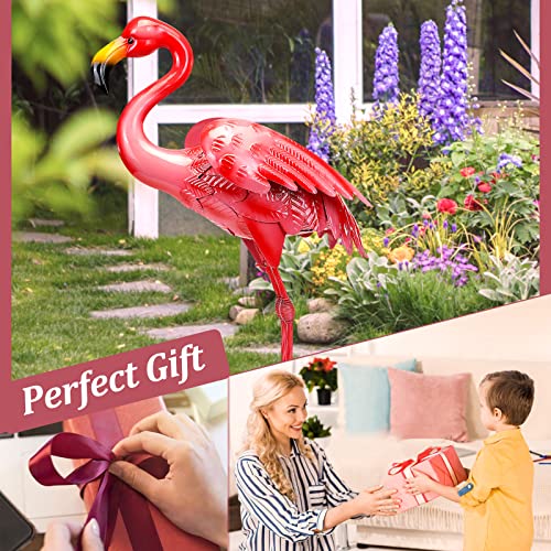 Joyathome Flamingo Garden Statues And Sculptures, Metal Birds Yard Art Outdoor Statue, Large Pink Flamingo Lawn Ornaments For Home, Courtyard，33Inch #TOP6