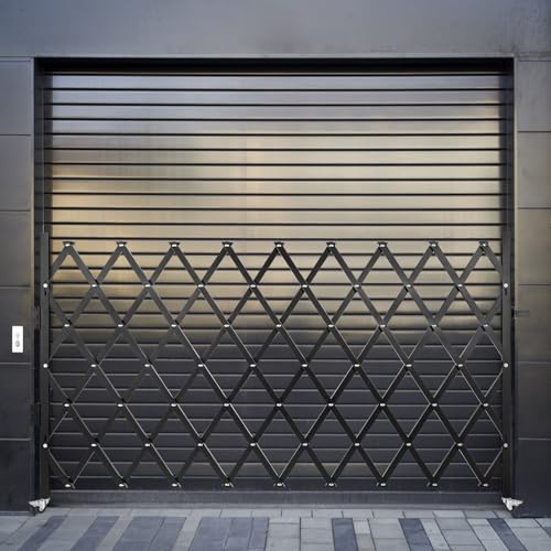 VEVOR Einzelnes Sicherheitstor, Falttürtor, Akkordeon-Sicherheitstor aus Stahl, 131x 188 cm Erweiterbares Sicherheitstor, 360° Rollendes Barrikadentor, Scherentor oder Tür mit Vorhängeschloss