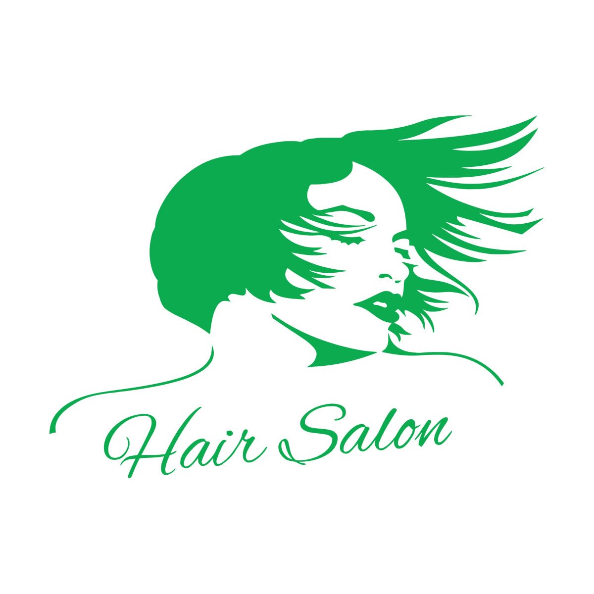 Hair Beauty Salon Girl Wall Decal Makeup Spa Nail Manicure Hairdress Haircut Wall Sticker Shop Extra Large - 70x100cm