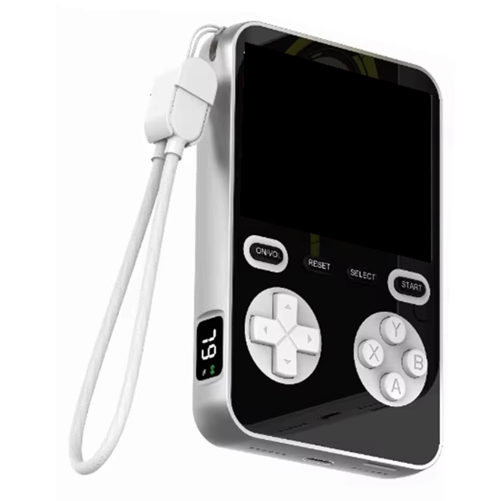 Mini Console de Portable sans ou Type-C, Chargement, Absorption Magnétique 5000 MAh, avec Plus de 1500 Jeux, Argent