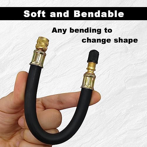 Image of 2pcs Flexible Tire Valve Stem Extenders, 8.25 Inch Valve Stem Extenders Compatible with Harleys, RV, Bicycles, Stroller, Motorcycles and Portable Air Compressor