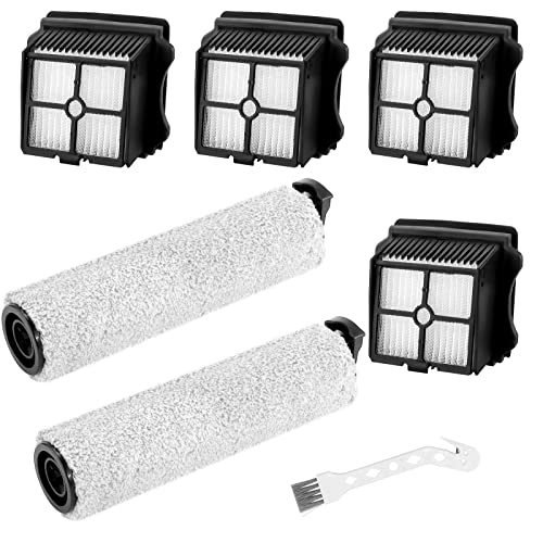 Replacement Parts for Tineco iFLOOR3, iFLOOR 3 Breeze Complete, FLOOR ONE S3, FLOOR ONE S3 Breeze, 2 iFLOOR3 Brush Roller Replacement and 4 Filter (NOT for iFLOOR, iFLOOR2, FLOOR ONE S5) LUXRILIX