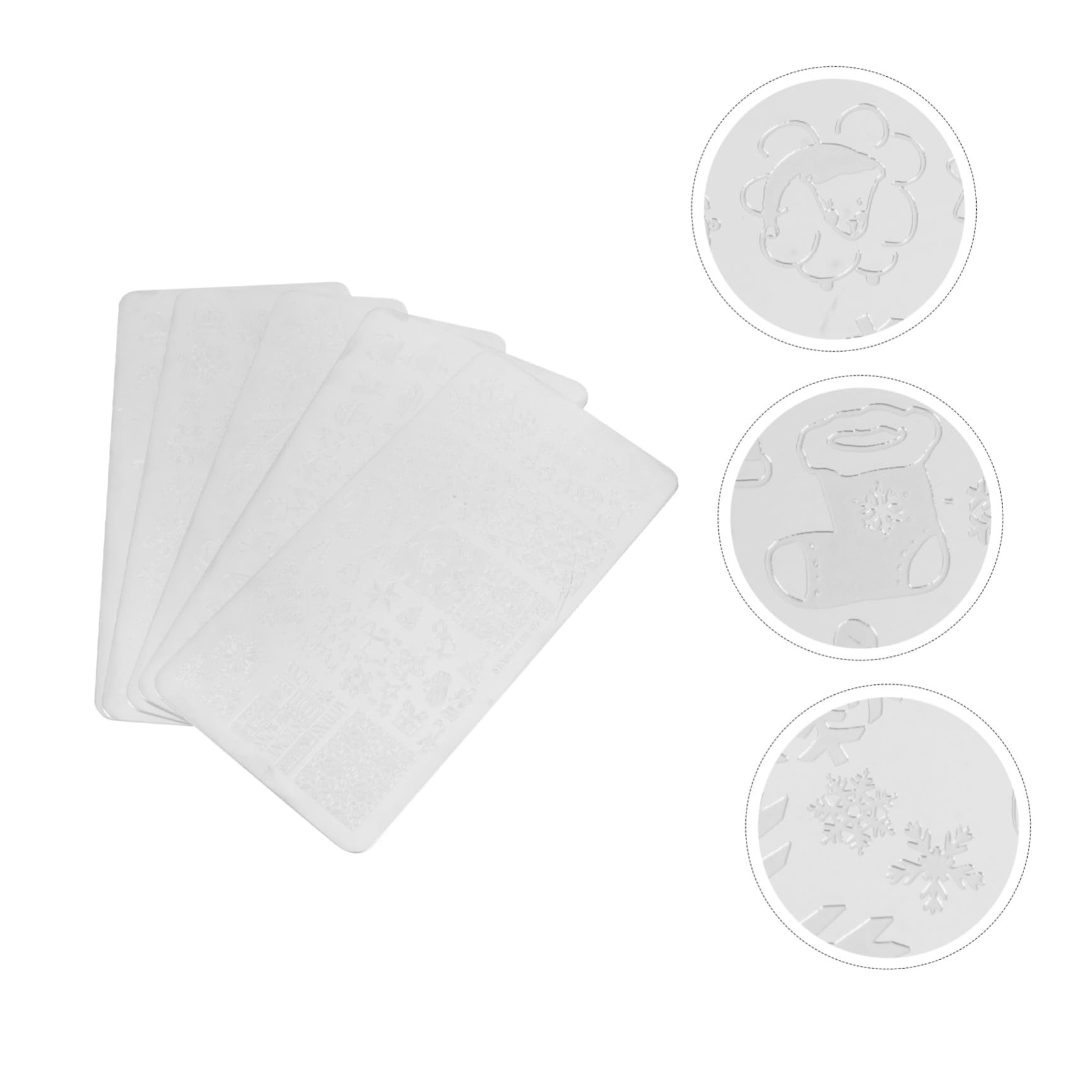 Luxshiny 5 Piezas Plantillas Para Uñas De Impresión Navideñas Plantillas Para Estampar Uñas Diseño De Para Manicura Casera