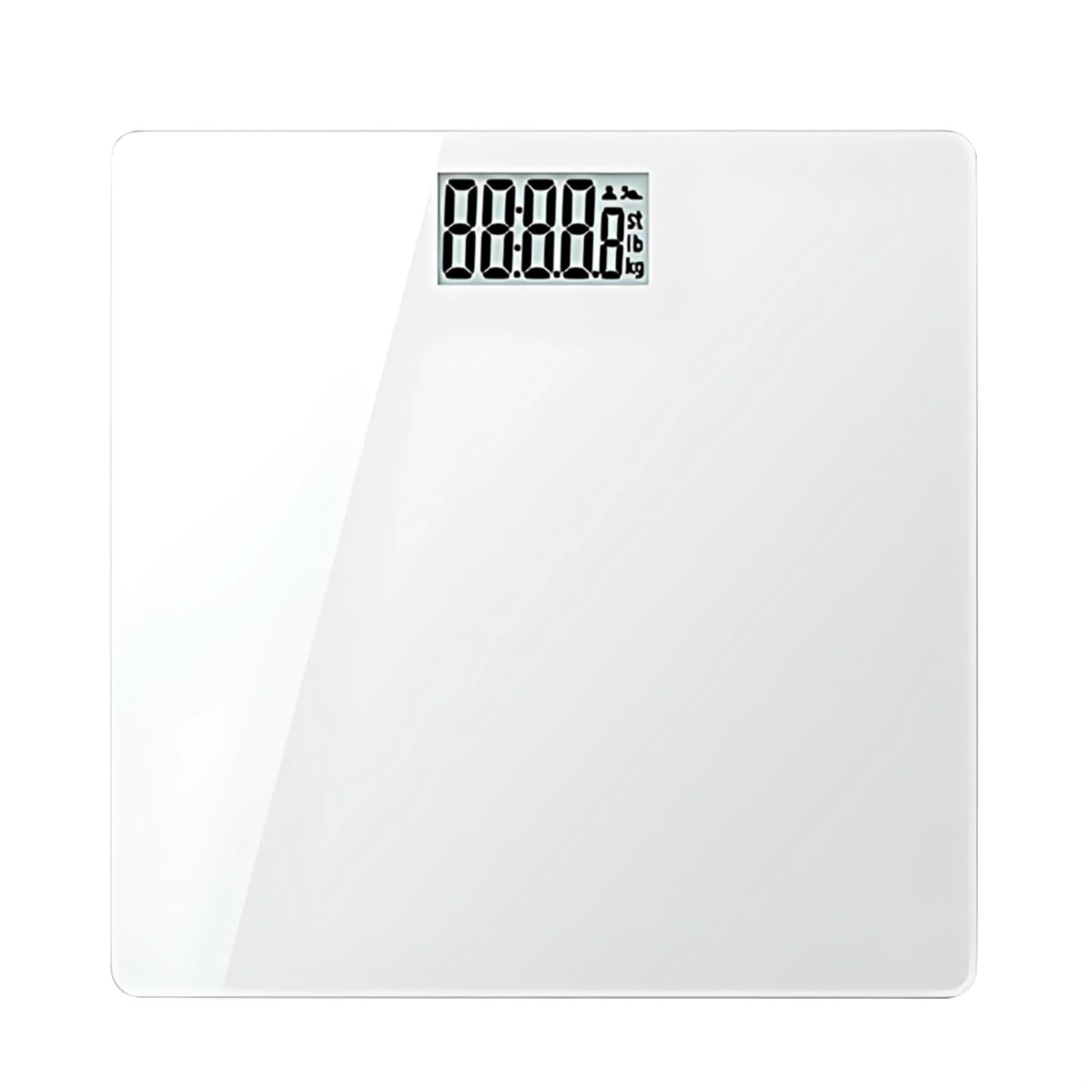 Báscula de baño, báscula digital 400, color blanco, tecnología Step-On Tech, vidrio templado, 11.8 pulgadas