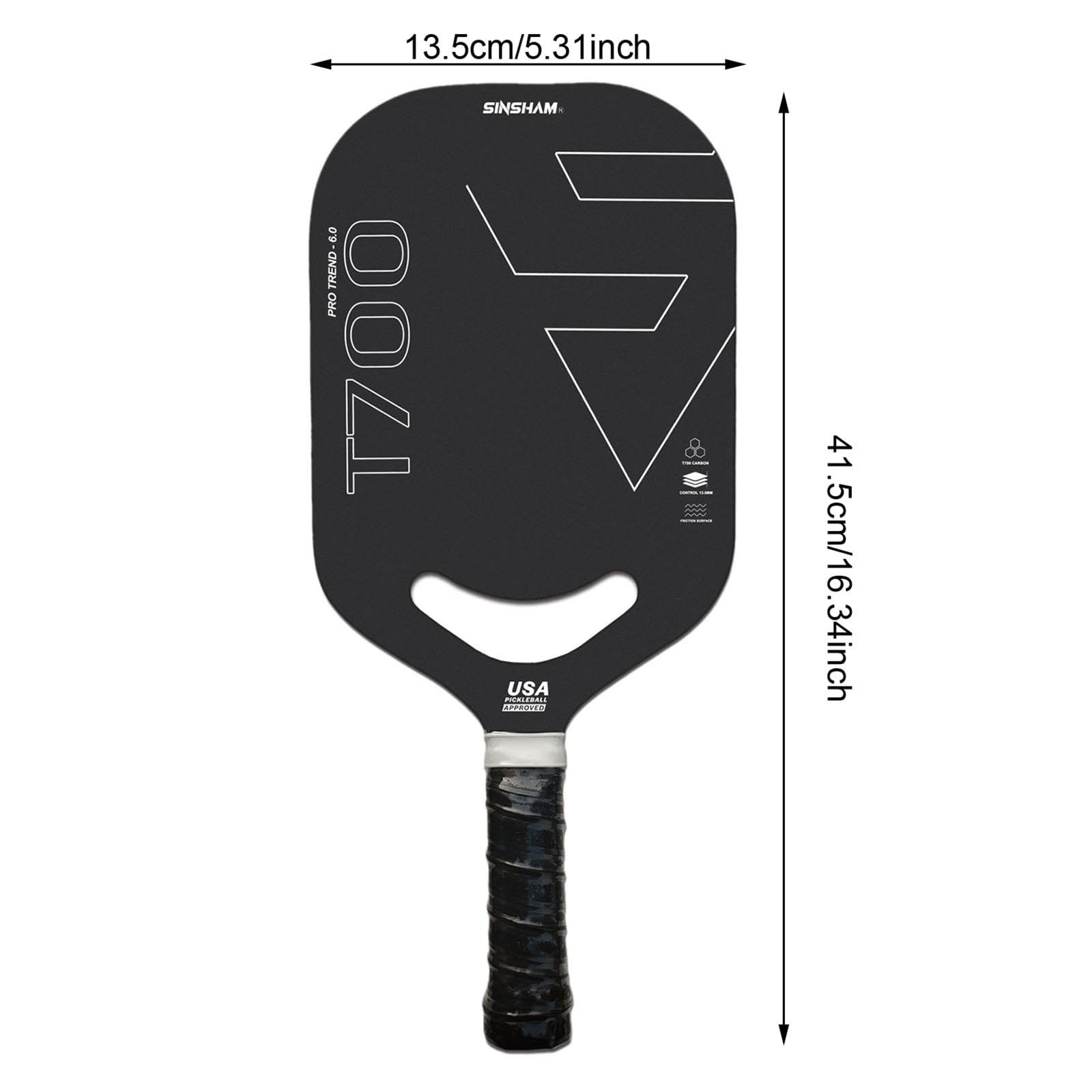 Racchetta da Pickleball in Fibra di Carbonio, Racchetta da Pickleball con Bordo in Spugna, Spessore 13,5 Mm per Coerenza, Equilibrio, Avanzato