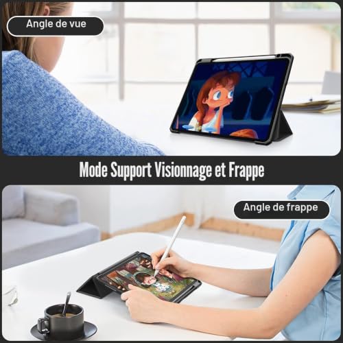 Coque iPad Pro 11 4e 3e 2e 1e génération étui antichoc transparent noir - 4