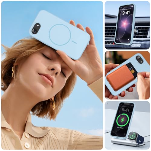 Image of Miracase Magnetic for iPhone 17e Case & iPhone 16e Case, [Soft Anti-Scratch Microfiber Lining], Compatible with MagSafe, Silicone Shockproof Protection Phone Case for iPhone 17e /16e, Clove Purple