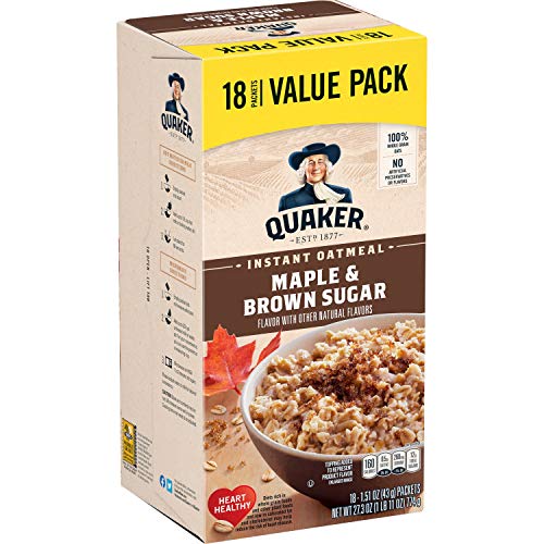 Image of Quaker Instant Oatmeal, Maple and Brown Sugar, 18 Count