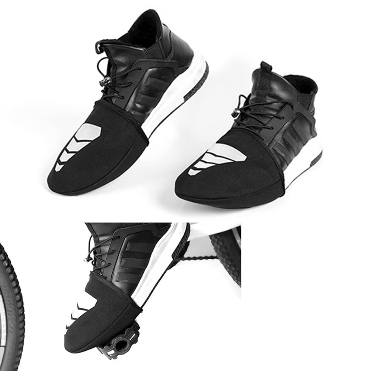 BESPORTBLE Lot De 3 Couvre-Chaussures De Cyclisme - Chaussettes Réfléchissantes Incluses - Matériau Néoprène 2 Paires*3