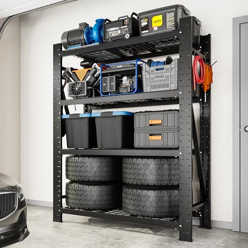 FLEXIMOUNTS Garage Shelving, Storage Racks and Shelving 2000LBS, Basement Storage Shelves, Garage Storage Shelves, 5-Tier Metal Shelf, 48" W x 24" D x 72" H