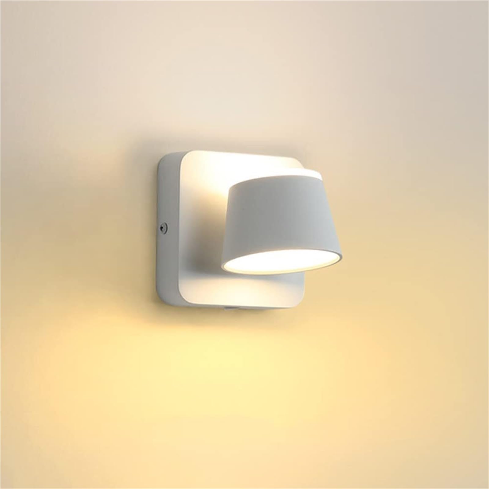 HUAYUSEDF Wall Lamps Sconces Mounted Reading Light Bedside Lamp, 360° Adjustable Hardwired Sconce with Switch, 6W Headboard Bed Night, Hotel Decor Wash Lights(Svart-6000k)(Blanc3000k)