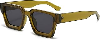 Vintage Rectangular Sunglasses for Women Men Chunky Rectangle Sunglasses Retro Glas…