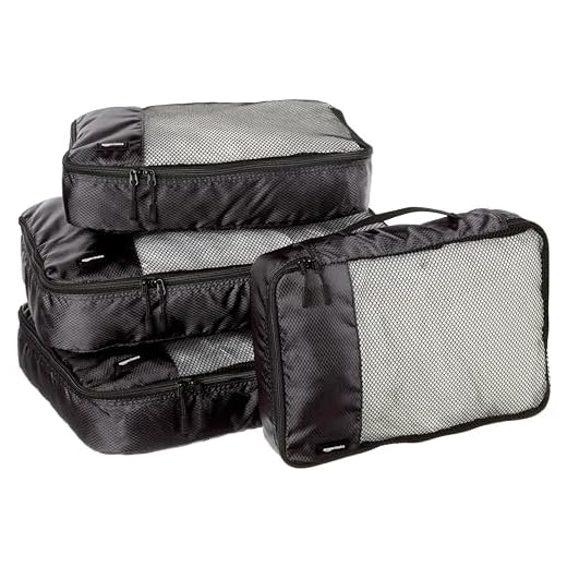 AmazonBasics - Bolsas de equipaje (2 medianas, 2 grandes; 4 unidades), Negro