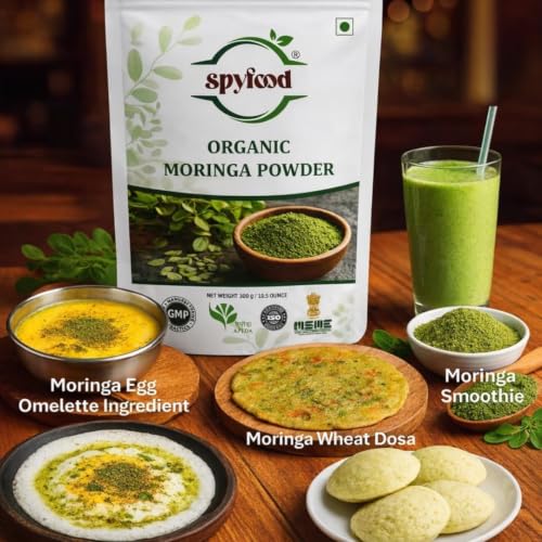 Image of Organic Moringa Powder 200 grams - From Pure Drumstick Leaves, Natural Energy Booster, Supports Stamina & Vitality, Rich in Vitamins & Minerals Superfood