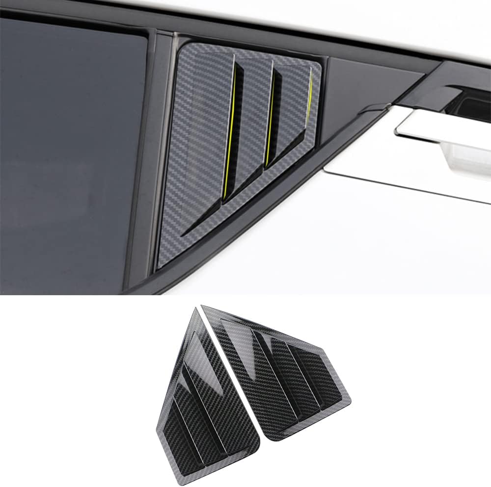 for Toyota C-HR CHR 2018 2019 2020 2021 2022 Rear Side Window Louver Decorate Cover Rear Air Vent Blinds Covers Auto Accessories (Carbon Fiber Color)
