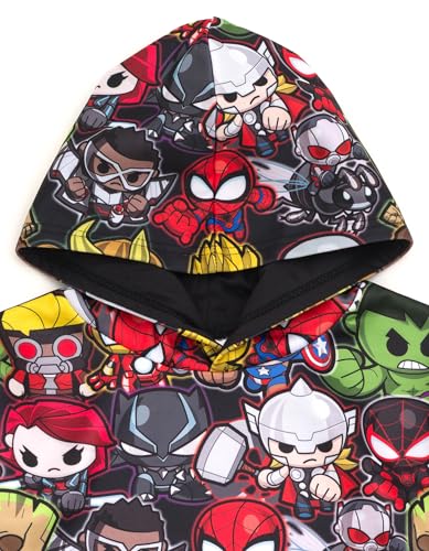 Marvel Avengers Little Boys' Allover Print Graphic Pullover Hooded Sweatshirt Avengers Dark Grey 5 - image 6