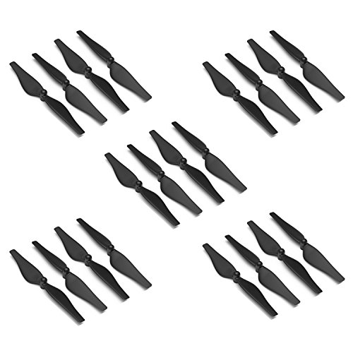 Rantow Tello Minidrones Quick-Release Propeller - 5 Pack 20PCS - RC Quadcopter CW CCW Quick-Release Blades Props for DJI Tello / Tello EDU Drone Red / White / Yellow / Black (Black)