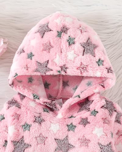 Image of Jecson Toddler Girl Clothes Baby Girl Fleece Hoodie Outfits Thick Thermal Winter Leggings 2Pcs Clothing Sets 6M-4T