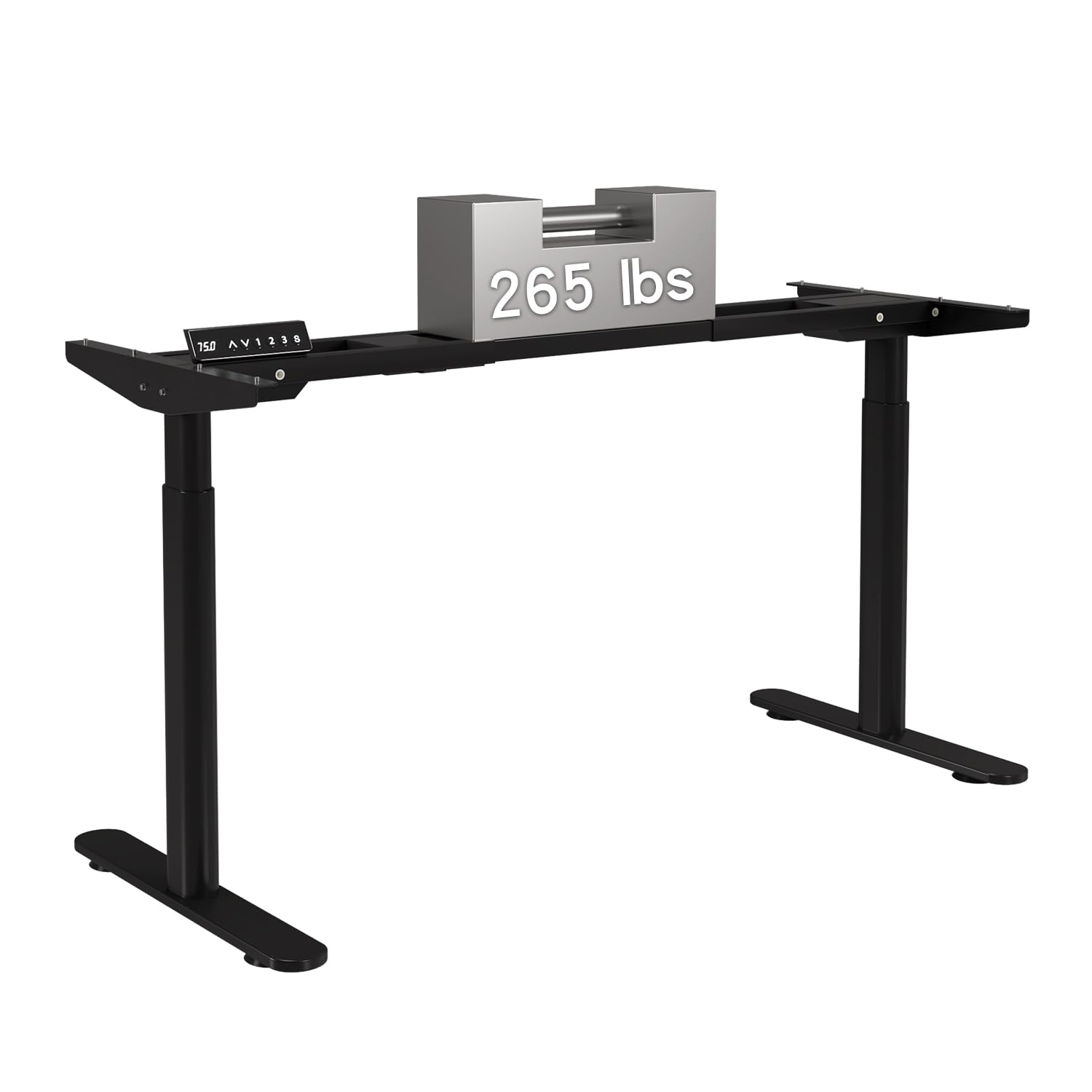 Radlove - Supporto per scrivania regolabile in altezza a doppio motore, supporto da tavolo regolabile, gambe per scrivania da 120 a 178 cm con 4 controlli di memoria (nero + gambe cilindriche)