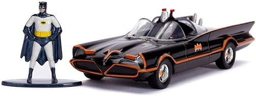 Jada Toys DC Comics 1:32 Classic TV Series 1966 Batmobile - Coche fundido a presión con figura de Batman, juguetes para niños y adultos