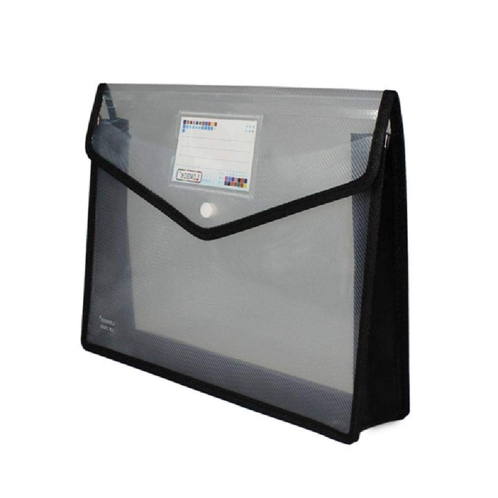 Zhichy A4 B4 Transparent File Folders Three-Dimensional File Bag Papers Pouch Folder for Office Home Business