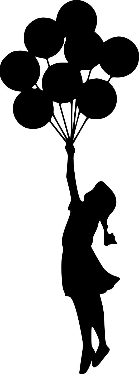 Broomsticker - Banksy Balloon Girl Wall Sticker 60x160cm, Facing Left, Made in Britain